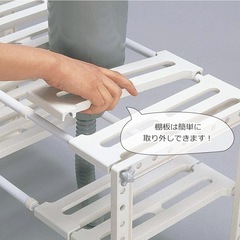 シンク下収納ラック 2段 伸縮タイプ／先週購入・ほぼ新品／組み立て済みの画像
