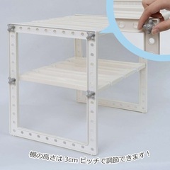 シンク下収納ラック 2段 伸縮タイプ／先週購入・ほぼ新品／組み立て済みの画像