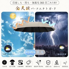 【新品未使用】折りたたみ傘 男女兼用 10本骨 晴雨兼用 UVカットの画像