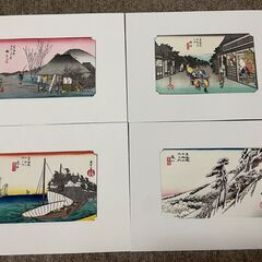 東海道五十三次　Miniature Edition　小判手擦り木版画　49枚（6枚欠品）の画像