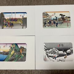 東海道五十三次　Miniature Edition　小判手擦り木版画　49枚（6枚欠品）の画像