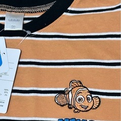 130 新品タグ付　ニモのボーダーTシャツの画像