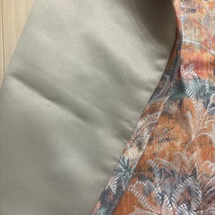 カーテン　オレンジ　フラワー　刺繍　の画像