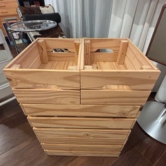 IKEA KNAGGLIG 木箱 2サイズ　4点 の画像