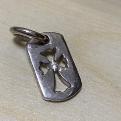 クロムハーツ CHROME HEARTS シルバー925 タイニーカットアウトクロスドッグタグ　 ネックレスの画像
