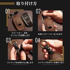 未使用 社外品 スバル車用 牛本革キーケース ブルー フォレスター/クロストレック/レヴォーグ/インプレッサ等の画像