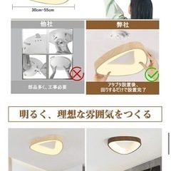 未使用シーリングライト（一部難あり）　三角　調光・調色・リモコン有の画像