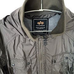 メンズ アウター ライダース ALPHA INDUSTRIES アルファインダストリーズ ミリタリージャケット フーデットリブジャケット  L アウター の画像
