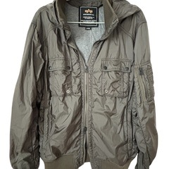 メンズ アウター ライダース ALPHA INDUSTRIES アルファインダストリーズ ミリタリージャケット フーデットリブジャケット  L アウター の画像