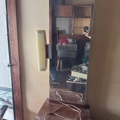 9/8まで 鏡  ドレッサー 収納付き 物置 棚 家具の画像