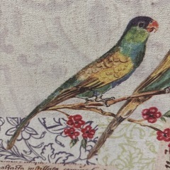 鳥がついたウォールアートファブリックアートの画像