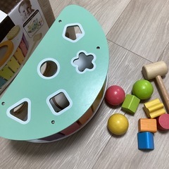 ブロック　指先 木のおもちゃ　1歳　　の画像