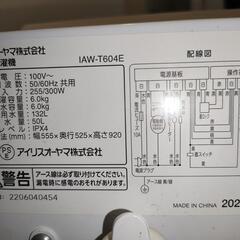 2022年製 アイリスオーヤマ 　全自動洗濯機　IAW-T604E の画像