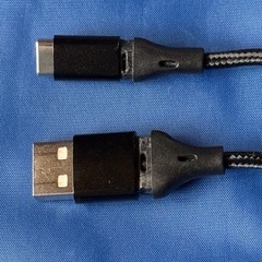 充電ケーブル typeC-typeC ナイロン黒 2.0mの画像
