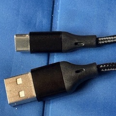 充電ケーブル typeC-typeC ナイロン黒 2.0mの画像