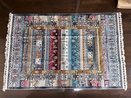 ＜１３３×１９０ｃｍ＞ イケヒコ トルコ製　ギャベ調 ヴィンテージスタイル ウィルトン織カーペット “ククル”