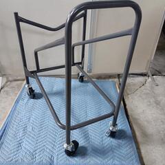 666fk 【未使用品・開封品】スタッキングチェア 6脚 収納台車 セット 会議用 椅子 専用台車 台車 チェア台車　y090501fkの画像