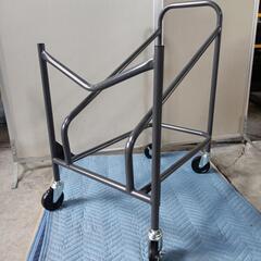 666fk 【未使用品・開封品】スタッキングチェア 6脚 収納台車 セット 会議用 椅子 専用台車 台車 チェア台車　y090501fkの画像