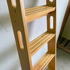 2段ベッド用ハシゴ 梯子 木製 ナチュラルの画像