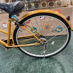リユースのサカイ東金店 自転車 黄色 27インチ ※スタンド変形あり TJ14444の画像