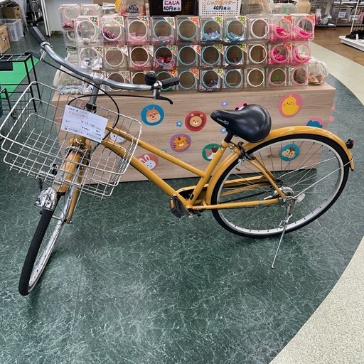 リユースのサカイ東金店 自転車 黄色 27インチ ※スタンド変形あり TJ14444