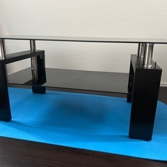 ガラステーブル 幅98 ローテーブル ガラス 棚付き テーブル センターテーブル リビングテーブル 強化ガラステーブル 机 北欧 ラスター の画像