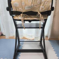 大和屋 すくすくチェア テーブル ブラウン 木製 ハイチェアの画像