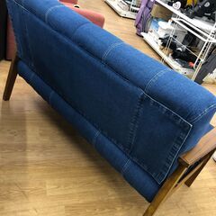 ★リユースのサカイ幸手店★SJ10369★ジモティ割あり★  デニムソファー  W139×D80×H83 クリーニング済み の画像