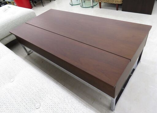 北海道 千歳市/恵庭市 近郊配送 未使用(当店にて開封組立) ディノス リフトアップテーブル センターテーブル 収納 店頭でのお受渡し大歓迎