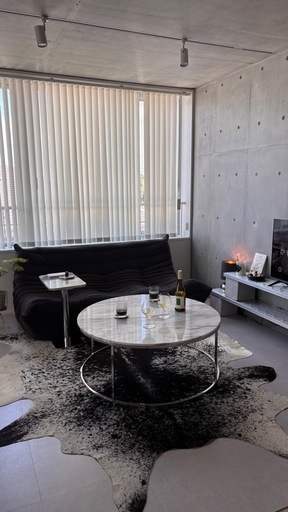 大理石 テーブル グレージュ 110φ