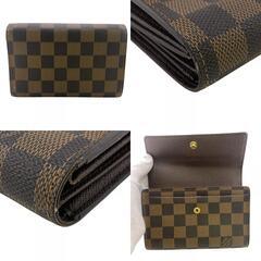 ルイヴィトン LOUIS VUITTON 三つ折り財布 ダミエ ポルトフォイユ アレクサンドラ コンパクトウォレット N63067 ブラウンの画像
