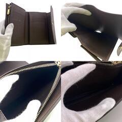 ルイヴィトン LOUIS VUITTON 三つ折り財布 ダミエ ポルトフォイユ アレクサンドラ コンパクトウォレット N63067 ブラウンの画像