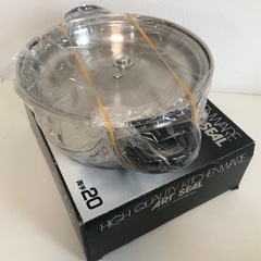 【未使用】和平金属 アートシール3層鋼 両手鍋 20ｃｍ ＩＨ対応 キッチンツール 調理器具の画像