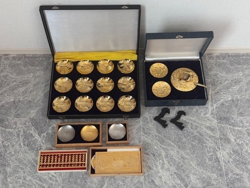 決まりました！【縁起物】 金盃 干支 24KGP 酒器 そろばん ゴールド お札