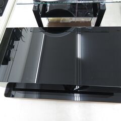 北海道 千歳市/恵庭市 近郊配送 ガラス センターテーブル ルーニー2 ブラック 店頭でのお受渡し大歓迎の画像