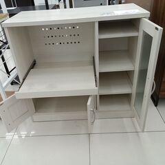 ★リユースのサカイ日立店★HJ7653 ぼん家具 レンジ台 ホワイト H83×D40×W88 クリーニング済み の画像