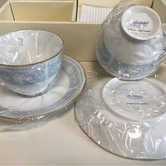 M【未使用品】Noritake ノリタケ レースウッドゴールド カップ&ソーサー 洋食器 セットの画像