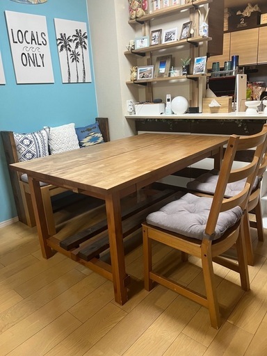 IKEA伸縮ダイニングテーブルセット締切9月22日　　　　[９月23〜28日までに取りに来てくれる方]
