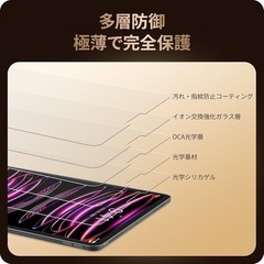 NIMASO フィルム iPad Pro 12.9 (2022 第6世代 Ｍ2) 用 強化 ガラス 保護 ガラスフイルム (2021 第5世代 / 2020 第4世代 / 2018 第3世代) 対応 ガイド枠付き NTB18J22の画像