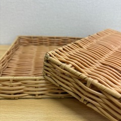 ラタン風バスケット　カゴ　ディスプレイ用品の画像
