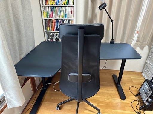 【美品訳あり】オフィステーブル&チェア&ライト3点セット