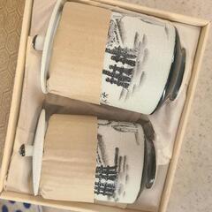 (箱付き、未使用品)宮島 夫婦湯呑の画像