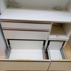 リユースのサカイ太田店★ジモティ割あり★ 綾野製作所 レンジボード ホワイト H237×D48.5×W120 クリーニング済み OJ10869の画像