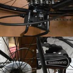 滋賀県【美品】Eizer アイゼル C808 クロスバイク 700C 7段変速 SHIMANO製ギア搭載 前後Vブレーキ 自転車 ブラック×レッドの画像