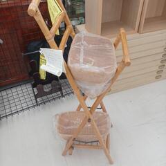 【ドリーム尾浜店】折畳ラタンラック　NA　※多少の使用感あり　 高さ(H)110cm× 幅(W)36cm× 奥行(D)40cmの画像