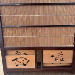 和モダン竹細工衝立 4連パーテーション屏風の画像