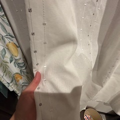 【ニトリ】グリーン レモンリーフ　ドレープカーテンの画像