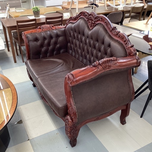 ?️春日市?️アンティーク2Pソファ?️2Pソファ?️アンティーク?️オシャレ?️モダン?️茶色?️定価248,000円?️No190