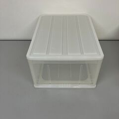 stp-3382　プラケース　別サイズ　2個セット　オフホワイト　クリアカラー　収納ケース　透明　プラスチック製　押入れ収納　収納ボックス　収納　押入れ　引き出し　隙間収納　スキマ収納の画像
