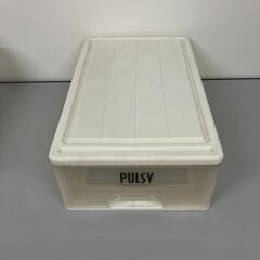 stp-3382　プラケース　別サイズ　2個セット　オフホワイト　クリアカラー　収納ケース　透明　プラスチック製　押入れ収納　収納ボックス　収納　押入れ　引き出し　隙間収納　スキマ収納の画像